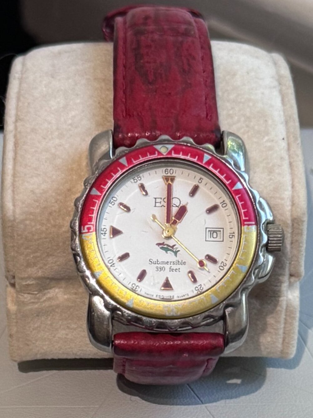 ⌚❤️ ESQ by Movado Swiss Watch — Bold Red Leather Designer Timepiece ❤️⌚